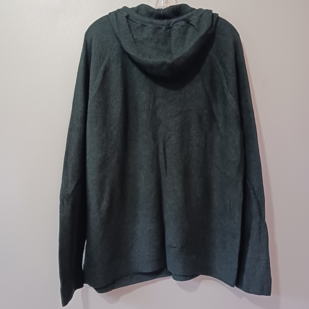 Abercrombie and Fitch Forest Green Hoodie Knit Cotton Cashmere XL - Picture 5 of 5